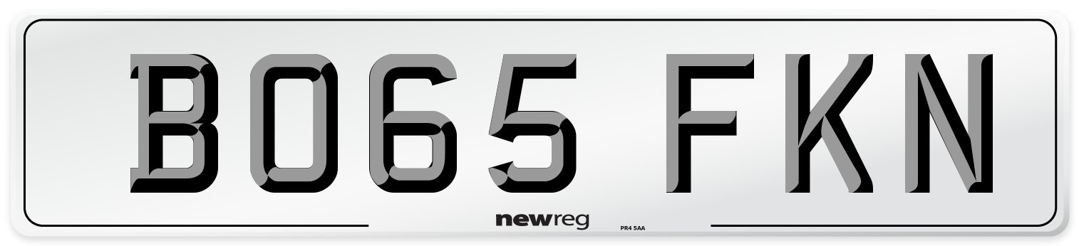 BO65 FKN Number Plate from New Reg